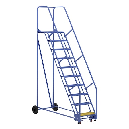 Vestil 130 H Steel Warehouse Ladder, 58 deg Perf, 10 Step, 21", 10 in Steps LAD-10-21-P